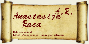 Anastasija Raca vizit kartica